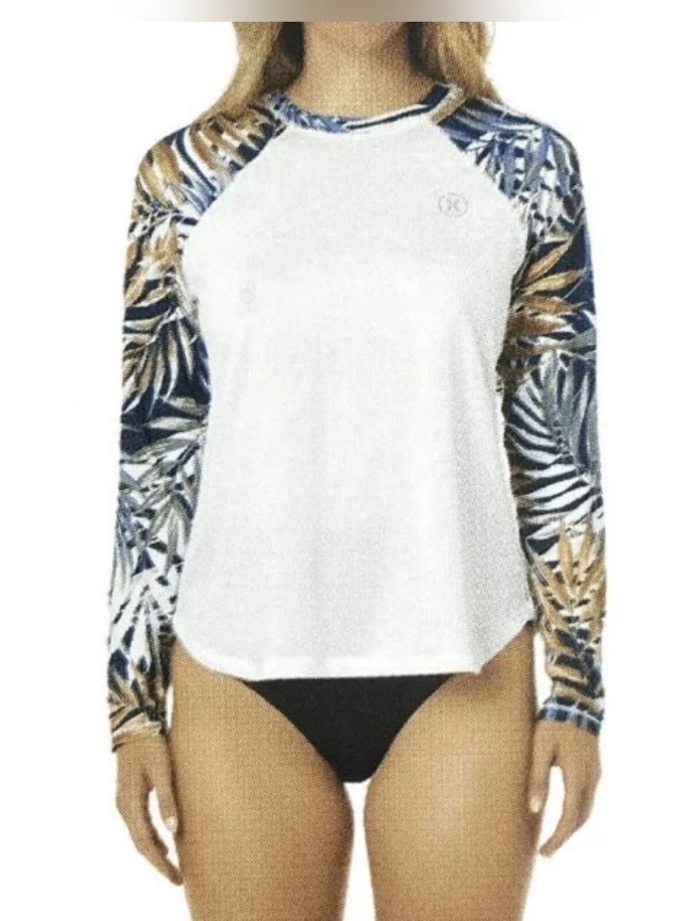 New Hurley Long Sleeve Rash Guard Swim Shirt Top UPF 50+ Medium Sun Beach Cruise